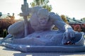 BREST, BELARUS - OCTOBER 19, 2019: Sculpture `Thirst` of a water-reaching soldier defender of the Brest Fortress Royalty Free Stock Photo