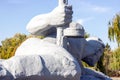 BREST, BELARUS - OCTOBER 19, 2019: Sculpture `Thirst` of a water-reaching soldier defender of the Brest Fortress Royalty Free Stock Photo