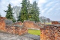 Brest Fortress. The preserved ruins of former soldiers` barracks and military buildings. Republic of Belarus