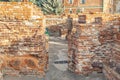 Brest Fortress. The preserved ruins of former soldiers` barracks and military buildings. Republic of Belarus