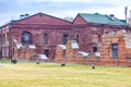 Brest Fortress. The preserved ruins of former soldiers` barracks and military buildings. Republic of Belarus