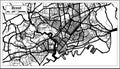 Brest France City Map in Black and White Color in Retro Style. Outline Map