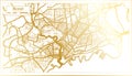 Brest France City Map in Retro Style in Golden Color. Outline Map