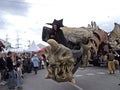 Giant mechanical smoking dragon