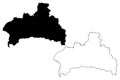 Brest Region Republic of Belarus, Byelorussia or Belorussia, Regions of Belarus map vector illustration, scribble sketch Brest Royalty Free Stock Photo