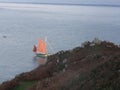 Breton`s sailboat at sea - Brittany - Seen from afar