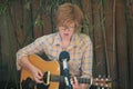 Brett Dennen filming a session in New York Royalty Free Stock Photo