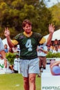 Brett Favre quarterback waves portrait Royalty Free Stock Photo