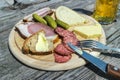 Brettljause a traditional snack on a mountain hut