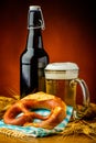 Bretzel and beer Royalty Free Stock Photo