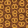 Bretzel pattern seamless. german bakery food background. Vector texture