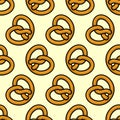 Bretzel pattern seamless. german bakery food background. Vector texture
