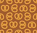 Bretzel pattern seamless. german bakery food background. Vector texture