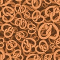 Bretzel pattern seamless. german bakery food background. Vector texture