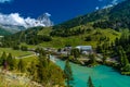 Breuil-Cervinia, the town of the Aosta Valley at the foot of the Matterhorn Royalty Free Stock Photo