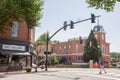 The Intersection of Main and Broad Streets in Downtown Brevard, North Carolina