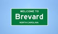 Brevard, North Carolina city limit sign. Town sign from the USA.