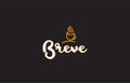 breve word text logo with coffee cup symbol idea typography