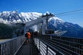 Brevent cable car station Planpraz against the Mont Blanc massif