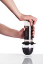 Brew coffee in aeropress