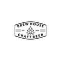 brew house craft beer vector logo design