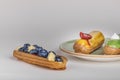 Brewed cake eclairs Royalty Free Stock Photo