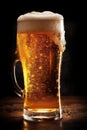 lager pint beer drink pub gold beverage alcohol glass foam. Generative AI. Royalty Free Stock Photo