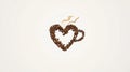 Brewed Love A Heartwarming Coffee Bean Composition Vector with Cup, Steam, and Aromas Design Royalty Free Stock Photo