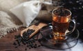 Brewed tea on a serving table