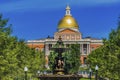 Brewer Fountain Golden Dome State House Boston Massachusetts Royalty Free Stock Photo