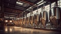 brewery, a beer maturation shop, a lot of steel tanks