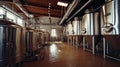 brewery, a beer maturation shop, a lot of steel tanks