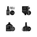 Brewery black glyph icons set on white space