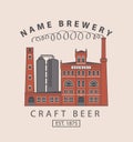 Brewery building in retro style