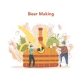 Brewery concept. Craft beer production, brewing process. draught beer