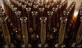 Brewery. Empty glass beer bottles, the top view Royalty Free Stock Photo