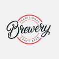 Brewery hand written lettering logo