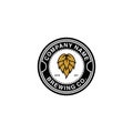 brewery hops vintage badge vector logo design