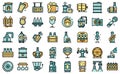 Brewery icons set vector flat