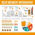 Brewery Infographic Set Royalty Free Stock Photo