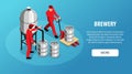 Brewery Isometric Banner Royalty Free Stock Photo
