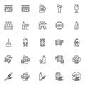 Brewery line icons set