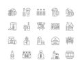 Brewery line icons, signs, vector set, outline illustration concept