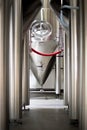 Brewery - metallic beer tanks and cylinders Royalty Free Stock Photo