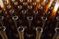 Brewery. Empty glass beer bottles, the top view Royalty Free Stock Photo