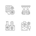 Brewery production pixel perfect linear icons set