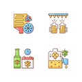 Brewery production RGB color icons set