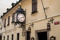 Brewery and restaurant with a clock in Prague Royalty Free Stock Photo