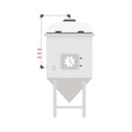 Brewery tank with pressure meter semi flat color vector object