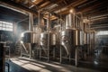 Brewery with truncated conical fermenters